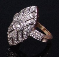 Lot 214 - A modern 9ct gold diamond cluster ring, of...
