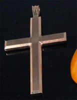 Lot 226 - A modern 9ct gold cross pendant, maker DCK,...