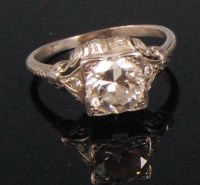 Lot 230 - A ladies platinum diamond solitaire ring, the...