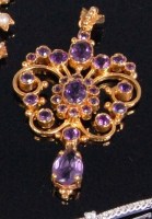 Lot 240 - A Victorian style 9ct gold amethyst set...