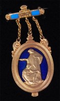 Lot 256 - A 9ct gold and enamel Masonic jewel by Spencer...