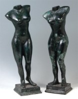 Lot 10 - A pair of contemporary bronzed metal full...