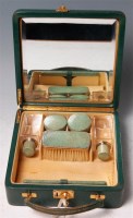 Lot 15 - A Fouquet la Par shagreen backed fitted green...