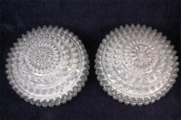Lot 24 - A pair of German moulded heavy clear glass...