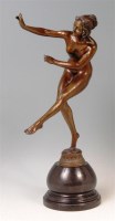 Lot 1 - After C J R Colinet - Bronze figure of a...