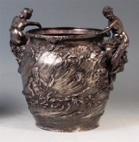 Lot 65 - An Art Nouveau Continental white metal urn,...