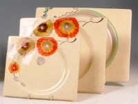 Lot 74 - A graduated set of two Clarice Cliff glazed...