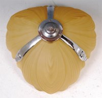 Lot 89 - An Art Deco frosted and tinted yellow glass...