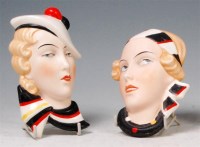 Lot 91 - A pair of 1930s Czechoslovakian ceramic female...