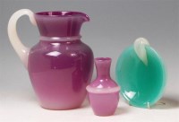 Lot 4 - A mid 20th century purple and white glass...