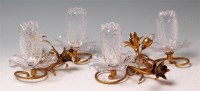 Lot 95 - A pair of Art Nouveau gilt brass and clear...