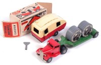 Lot 3178 - Tri-ang Minic Toys, caravan, two-tone red and...