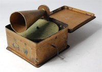 Lot 3214 - The Fairy Melodious gramophone, in tin box...