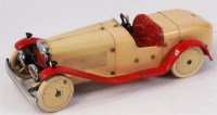 Lot 3223 - Meccano, No.2 constructor car, cream with red...