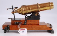 Lot 38 - A fine brass barelled signal cannon mounted on...