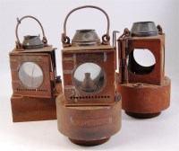 Lot 127 - 3 signal lamp inners possibly by Railway...