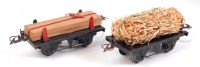 Lot 235 - 2 Hornby 1939-40 M3 style wagons without...