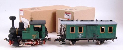 Lot 378 - ETS 0-4-0 continental outline green 12v DC...