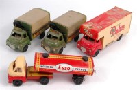 Lot 3115 - Mettoy, played with trucks to include; 2 GPO...