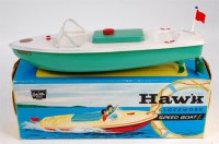 Lot 3124 - Sutcliffe, 'Hawk' clockwotk speedboat, green...