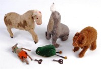 Lot 3147 - Schuco, clockwork plush covered green frog...