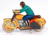 Lot 3154 - Russian made motorcyclist with clockwork motor,...