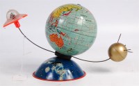 Lot 3155 - Germany? tinplate revolving clockwork globe...