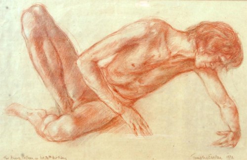 Lot 241 - Timothy Easton - Male nude, pastel, inscribed '...
