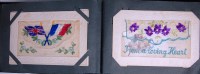 Lot 75 - Embroidered silks album - principally WWI;...