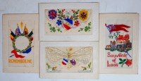 Lot 76 - Embroidered and woven silk cards - principally...