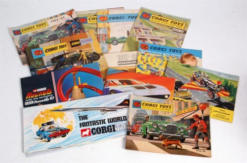 Lot 1624 - 13 assorted Corgi toys catalogues dating from...