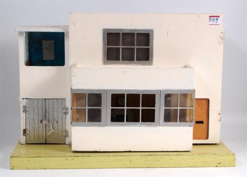 Lot 3129 - Tri-ang, Art Deco dolls house, repainted and...