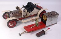 Lot 156 - Mamod, steam car in cream with red wheels and...