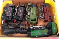 Lot 280 - 2 trays containing 8 various Hornby clockwork...