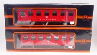 Lot 369 - 5 G-scale red bogie coaches by 'Train' (G,BF-G)