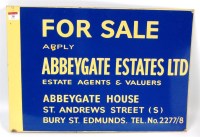 Lot 38 - Double sided enamel on iron sign 'For Sale...