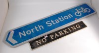 Lot 40 - Aluminium sign 'North Station plus bicycle...