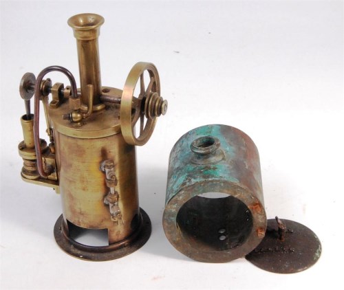Lot 54 - Scratch built brass vertical steam engine, no...