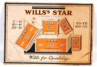 Lot 57 - Pre-war showcard for Wills's Star Cigarettes...