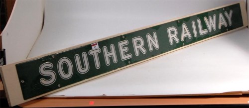 Lot 69 - Green and white enamel on iron or steel sign...