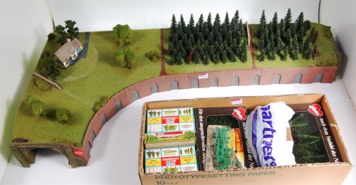 Lot 1015 - A curved tunnel diorama with cottage and...