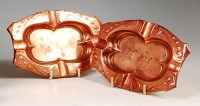 Lot 9 - A pair of Joseph Sankey & Sons embossed copper...