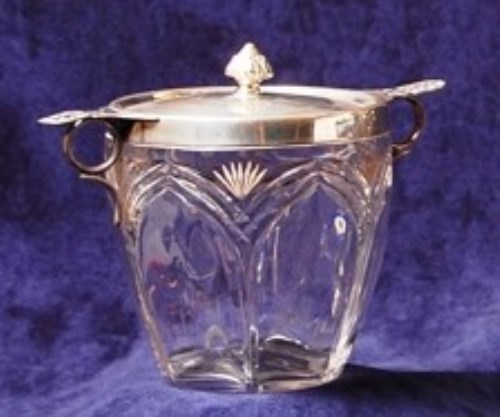 Lot 26 - An Art Nouveau silver and clear cut glass...