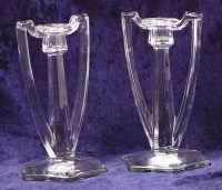 Lot 29 - A pair of Art Deco period clear heavy glass...