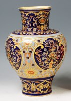 Lot 36 - A Zsolnay Pecs ceramic vase, of bulbous...