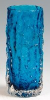 Lot 47 - A Whitefriars blue glass bark vase, by...