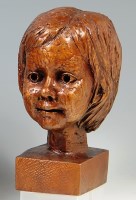 Lot 65 - A 1970s bronze female portrait bust, of a...