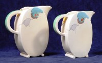 Lot 78 - Two Clarice Cliff Bonjour shaped flat sided...