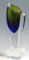 Lot 88 - A modern studio glass heavy vase, of shaped...