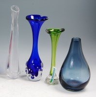Lot 59 - An Aseda blue tinted art glass vase, of...